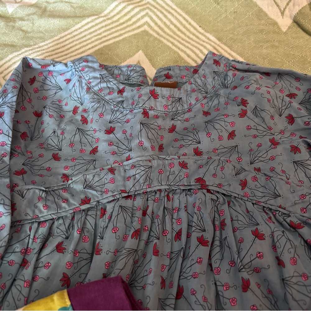 Tea Collection Casual Sleeveless Blue and Red Dress - Picture 4 of 5